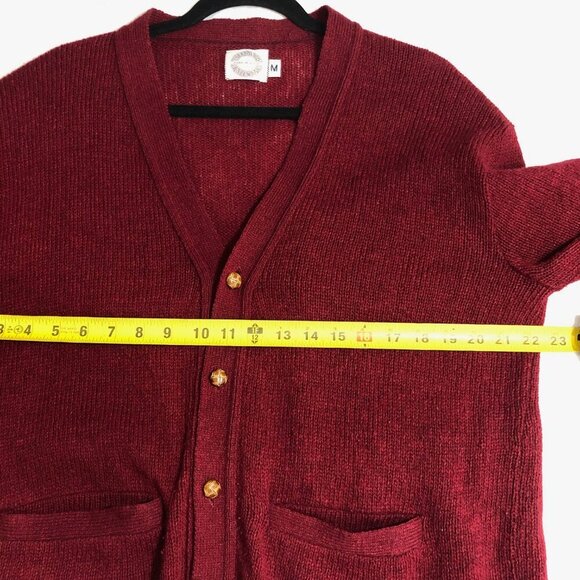 Islesboro Knit Wear Vintage Wool Knit Sweater Mens Size Medium Burgundy Red - Picture 6 of 8